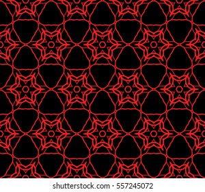 Lace seamless pattern. floral ornament. Creative Vector illustration. black on red. for design invitation, background, wallpaper