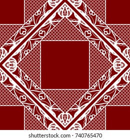 Lace seamless pattern. floral ornament. Creative Vector illustration. for design invitation, background, wallpaper