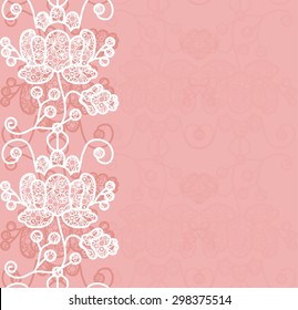 Lace seamless pattern with flowers