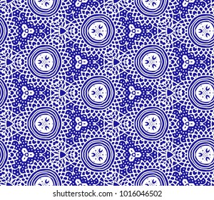 Lace seamless pattern with flowers on white background. Lace repeating floral pattern. Orient traditional background. Unusual ornament. Indian, islamic, asian, ottoman, arabic motif. 