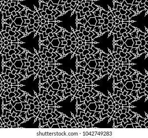 Lace seamless pattern with flowers on white background. Lace repeating floral pattern. Orient traditional background. Unusual ornament. Indian, islamic, asian, ottoman, arabic motif. 