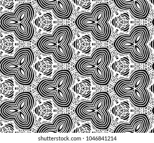 Lace seamless pattern with flowers on white background. Lace repeating floral pattern. Orient traditional background. Unusual ornament. Indian, islamic, asian, ottoman, arabic motif. 