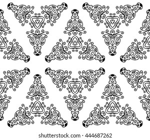 Lace seamless pattern with flowers on white background. Lace repeating floral pattern  Orient traditional background. Lace unusual ornament. Indian, islamic, asian, ottoman, arabic motif. 