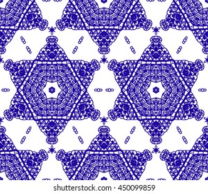 Lace seamless pattern with flowers on white background. Lace repeating floral pattern  Orient traditional background. Lace unusual ornament. Indian, islamic, asian, ottoman, arabic motif. 