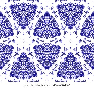 Lace seamless pattern with flowers on white background. Lace repeating floral pattern  Orient traditional background. Unusual ornament. Indian, islamic, asian, ottoman, arabic motif. 