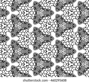 Lace seamless pattern with flowers on white background. Lace repeating floral pattern. Orient traditional background. Unusual ornament. Indian, islamic, asian, ottoman, arabic motif. 