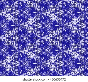 Lace seamless pattern with flowers on white background. Lace repeating floral pattern. Orient traditional background. Unusual ornament. Indian, islamic, asian, ottoman, arabic motif. 