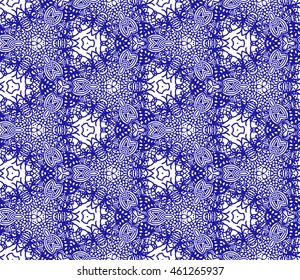 Lace seamless pattern with flowers on white background. Lace repeating floral pattern. Orient traditional background. Unusual ornament. Indian, islamic, asian, ottoman, arabic motif. 