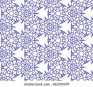 Lace seamless pattern with flowers on white background. Lace repeating floral pattern. Orient traditional background. Unusual ornament. Indian, islamic, asian, ottoman, arabic motif. 