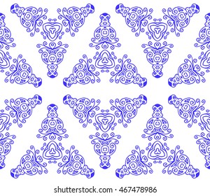 Lace seamless pattern with flowers on white background. Indian, islamic, asian, ottoman, arabic motif. 