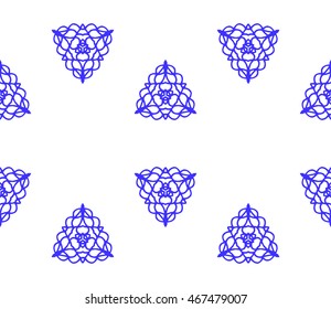 Lace seamless pattern with flowers on white background. Indian, islamic, asian, ottoman, arabic motif. 