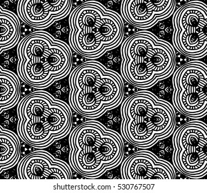 Lace seamless pattern with flowers on white background. Lace repeating floral pattern. Orient traditional background. Unusual ornament. Indian, islamic, asian, ottoman, arabic motif. 