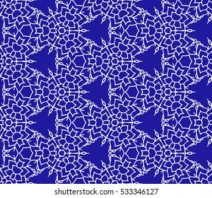 Lace seamless pattern with flowers on white background. Lace repeating floral pattern. Orient traditional background. Unusual ornament. Indian, islamic, asian, ottoman, arabic motif. 