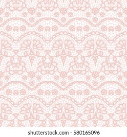 Lace seamless pattern with flowers on white background