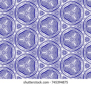 Lace seamless pattern with flowers on white background. Lace repeating floral pattern. Orient traditional background. Unusual ornament. Indian, islamic, asian, ottoman, arabic motif. 