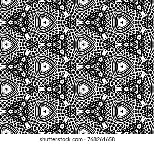 Lace seamless pattern with flowers on white background. Lace repeating floral pattern. Orient traditional background. Unusual ornament. Indian, islamic, asian, ottoman, arabic motif. 