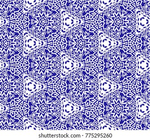 Lace seamless pattern with flowers on white background. Lace repeating floral pattern. Orient traditional background. Unusual ornament. Indian, islamic, asian, ottoman, arabic motif. 