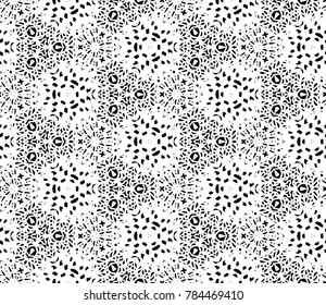 Lace seamless pattern with flowers on white background. Lace repeating floral pattern. Orient traditional background. Unusual ornament. Indian, islamic, asian, ottoman, arabic motif. 