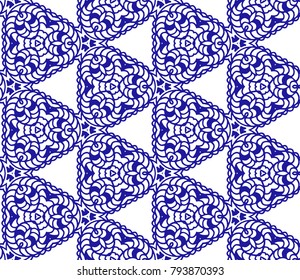 Lace seamless pattern with flowers on white background. Lace repeating floral pattern. Orient traditional background. Unusual ornament. Indian, islamic, asian, ottoman, arabic motif. 