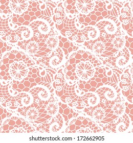 Lace seamless pattern with flowers. Vector illustration.