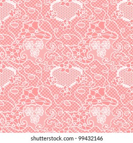 Lace seamless pattern with flowers/Lace seamless pattern with flowers on pink background