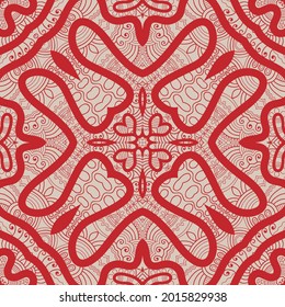 Lace seamless pattern. Hand drawn line mandala background. Art sketch drawing. Fashion lacy texture for textile fabric, paper print. Ethnic ornamental decor for shawl, scarf, hijab