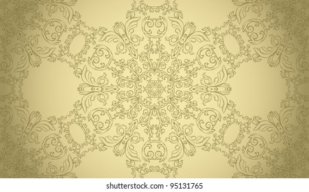 Lace seamless pattern on gradient background. Could be used as repeating wallpaper, textile, wrapping paper, background, etc.