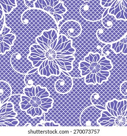 Lace seamless pattern, ornamental flowers. Vector lacy texture.
