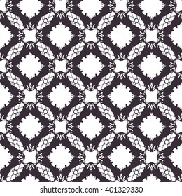 Lace seamless pattern, tiling. Endless texture for printing onto fabric and wrapping paper or scrap booking. Geometric background for wedding design. Vector illustration.