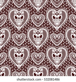 Lace Seamless Pattern. Valentines Day.