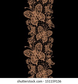 Lace seamless patterns in the form of butterflies and beetles with elements of flowers.Can be used for design and decorating.