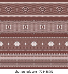 Lace set. Seamless lacework ribbons. Vector illustration.
