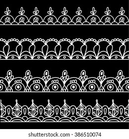 lace set white illustration border vector openwork