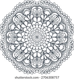 Patrón de silueta de encaje. Vector monocromo.