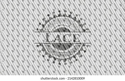 Lace silver badge. Scales pattern. Vector Illustration. Detailed. 