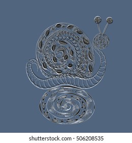 Lace snail on stand
Abstract design handmade author of the idea of an elegant drawing flowers pattern leaf insect curls fun mollusks Ground background eps10 vector illustration Stock