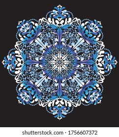 lace snowflake on a black background