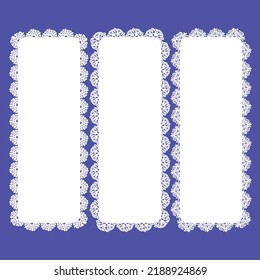 Lace Snowflakes, Wedding invitation, Lace with a place for text. Vintage lace vector design realistic, Vintage Greeting card for wedding, birthday, Christmas and other holidays