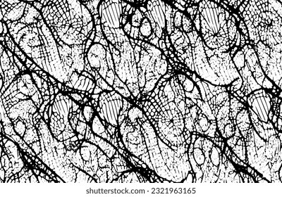 The lace is thin. Abstract grunge monochrome texture. Vector background.