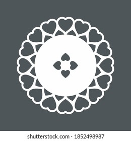 corte de la ilustración vectorial de la calidad del corazón del tejido de encaje