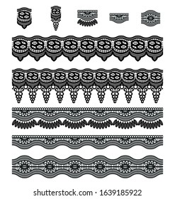 Lace trim border pattern brush an elements