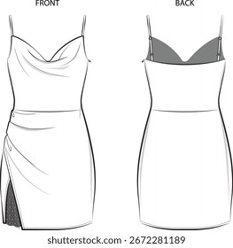 The Lace Trim Satin Effect Mini Dress