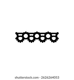 Icono de relleno negro de patrón de bucle simple de ajuste de encaje