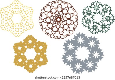 lace vector elegant flowers decoration element for winter, wedding, textile design