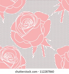 Lace vector fabric seamless  pattern with roses