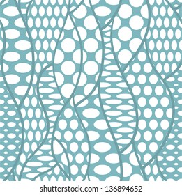 Lace vector fabric seamless pattern with lines and waves and dots