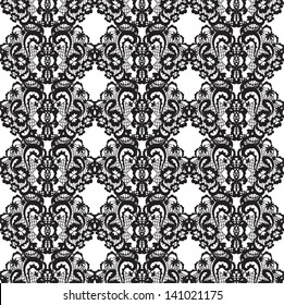 Lace vector fabric seamless  pattern with roses