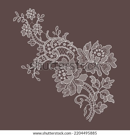 Lace vector floral clipart element