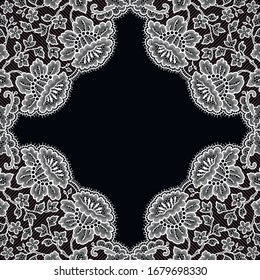 Lace Vector Floral Romantic Square Frame
