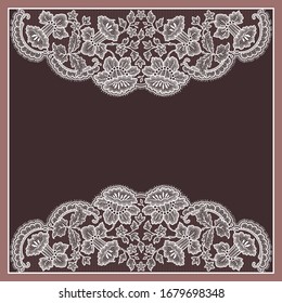 Lace Vector Floral Romantic Square Frame
